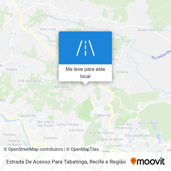 Estrada De Acesso Para Tabatinga mapa