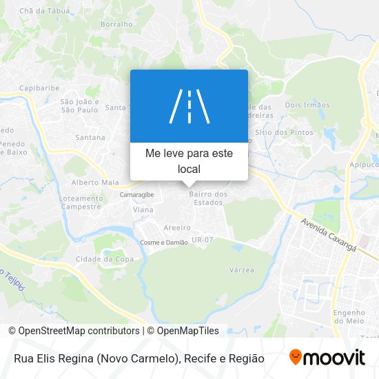 Rua Elis Regina (Novo Carmelo) mapa