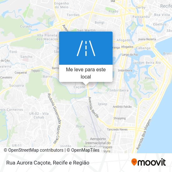 Rua Aurora Caçote mapa