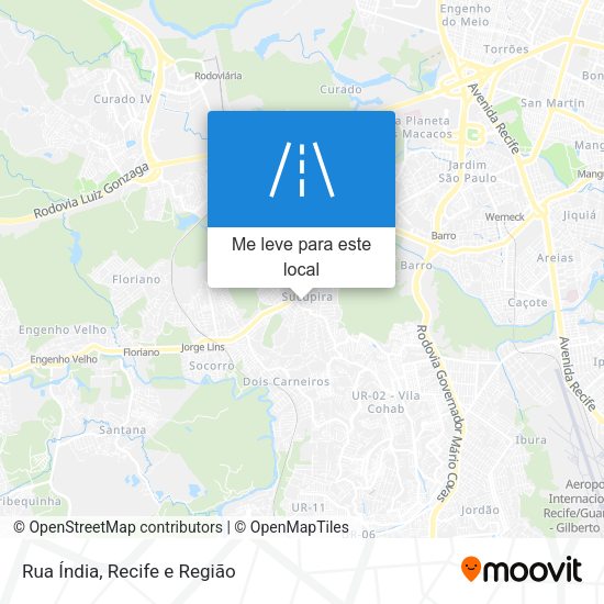 Rua Índia mapa