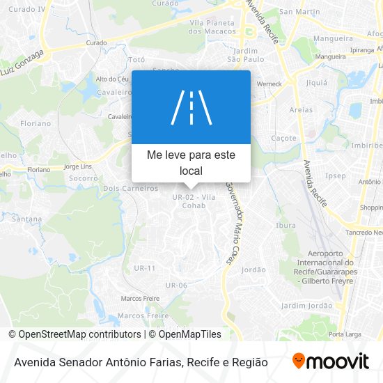 Avenida Senador Antônio Farias mapa