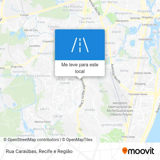 Rua Caraúbas mapa