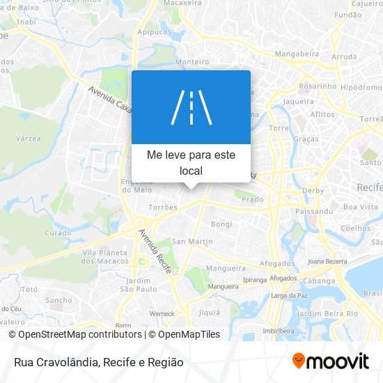 Rua Cravolândia mapa