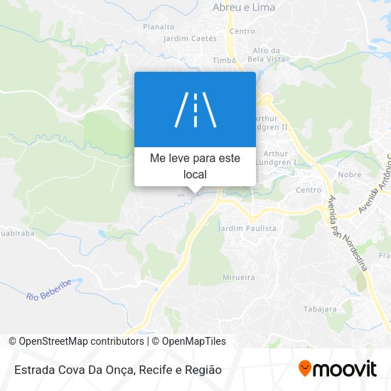 Estrada Cova Da Onça mapa