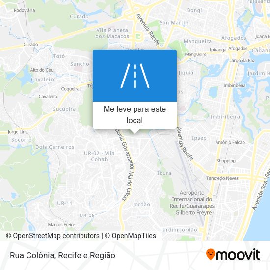 Rua Colônia mapa