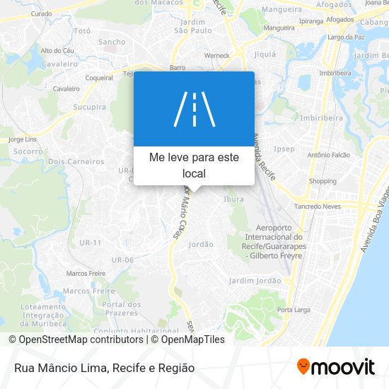 Rua Mâncio Lima mapa