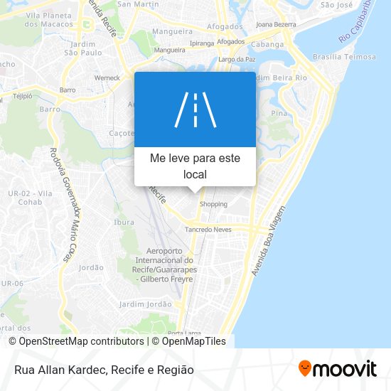 Rua Allan Kardec mapa