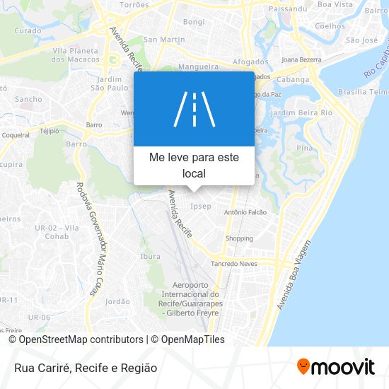 Rua Cariré mapa