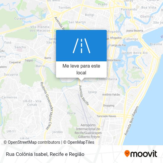 Rua Colônia Isabel mapa