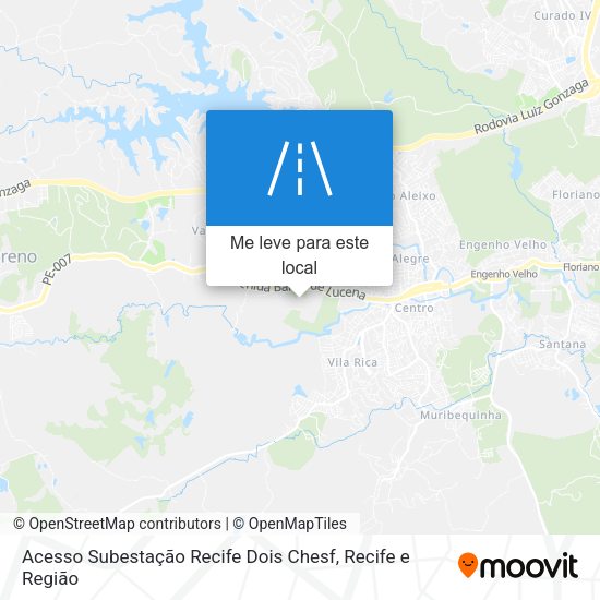 Acesso Subestação Recife Dois Chesf mapa