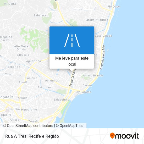Rua A Três mapa
