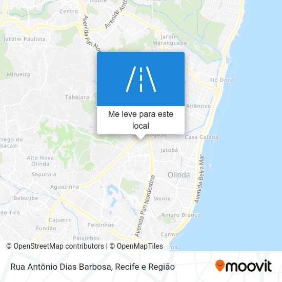 Rua Antônio Dias Barbosa mapa