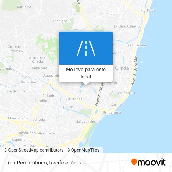 Rua Pernambuco mapa