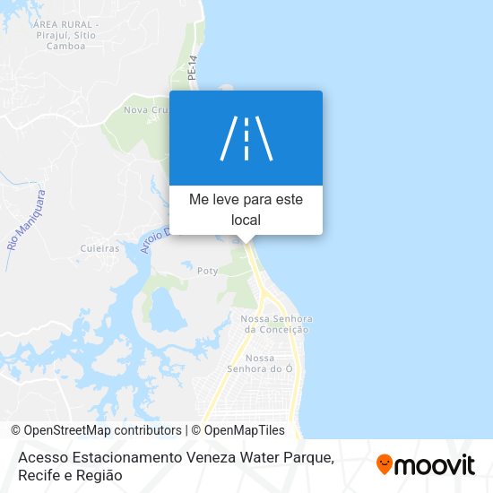Acesso Estacionamento Veneza Water Parque mapa