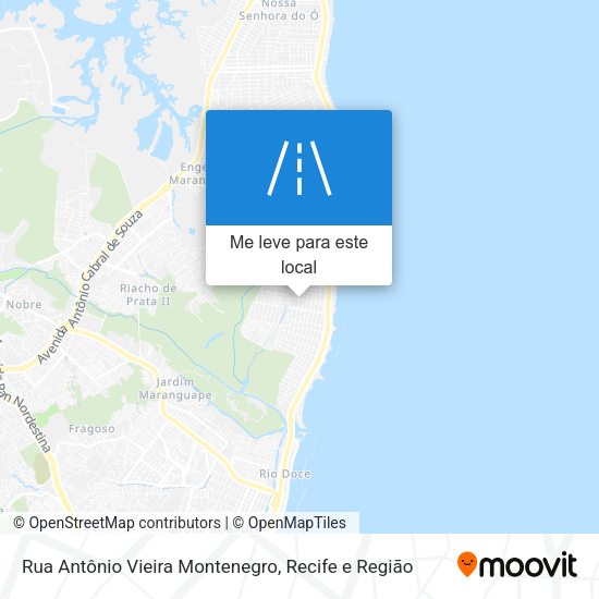 Rua Antônio Vieira Montenegro mapa
