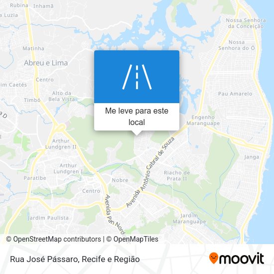Rua José Pássaro mapa