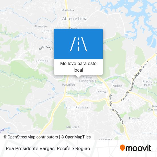 Rua Presidente Vargas mapa