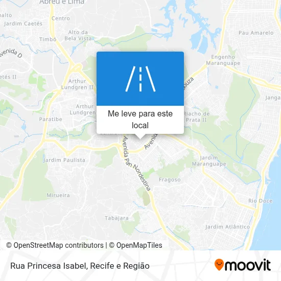 Rua Princesa Isabel mapa