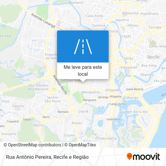 Rua Antônio Pereira mapa
