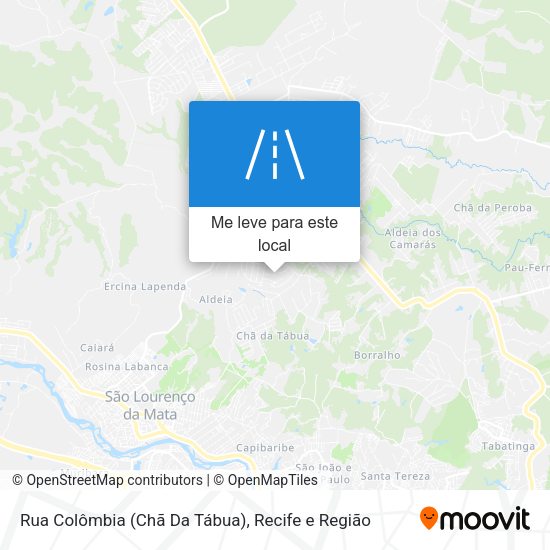 Rua Colômbia (Chã Da Tábua) mapa