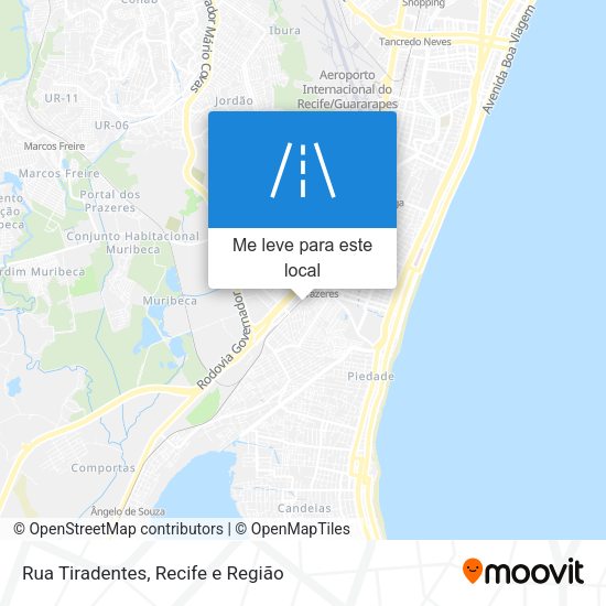 Rua Tiradentes mapa
