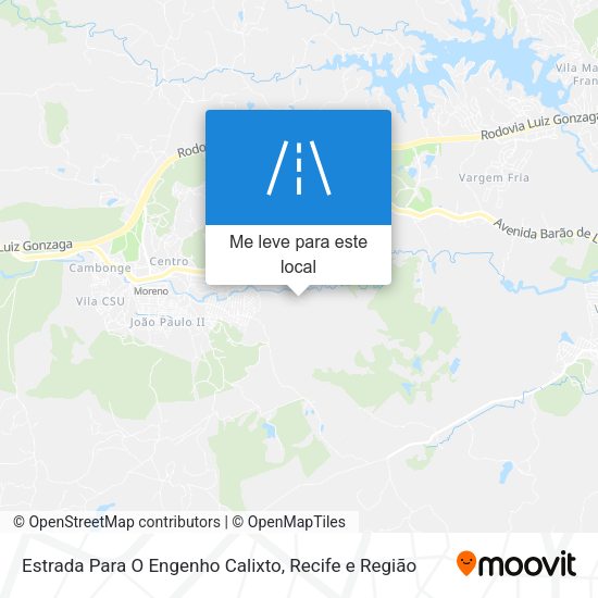 Estrada Para O Engenho Calixto mapa