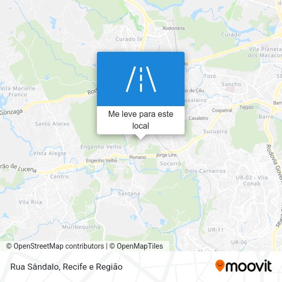 Rua Sândalo mapa