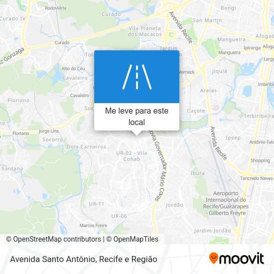 Avenida Santo Antônio mapa