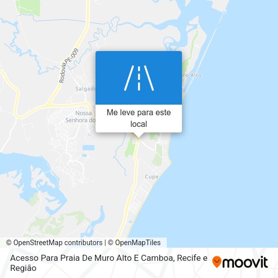 Acesso Para Praia De Muro Alto E Camboa mapa