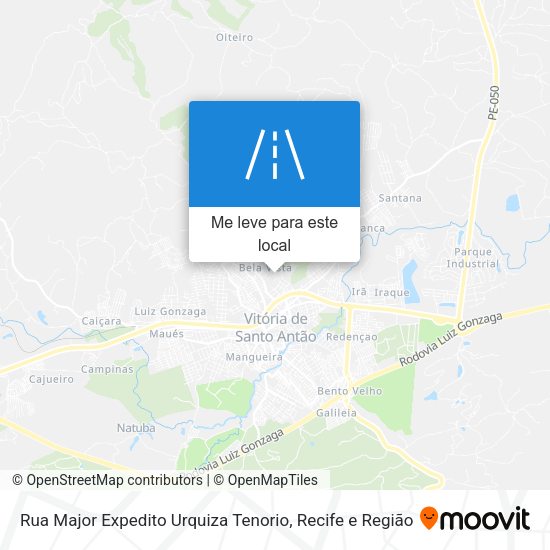 Rua Major Expedito Urquiza Tenorio mapa