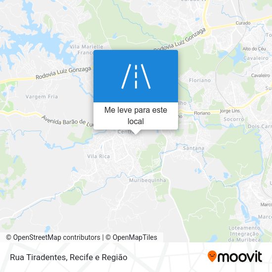 Rua Tiradentes mapa