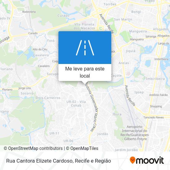 Rua Cantora Elizete Cardoso mapa