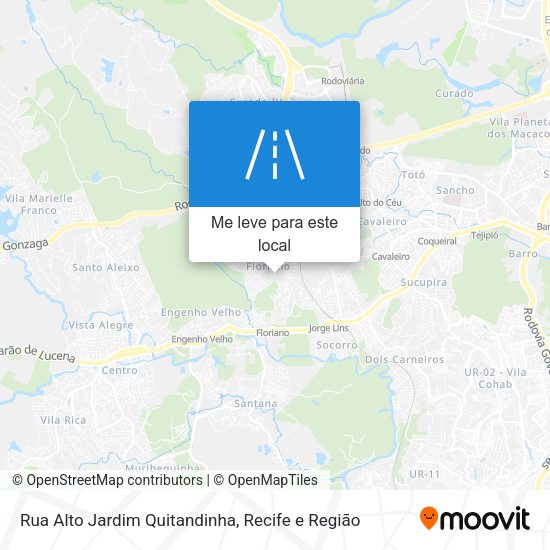 Rua Alto Jardim Quitandinha mapa