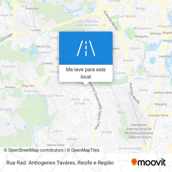 Rua Rad. Antiogenes Taváres mapa