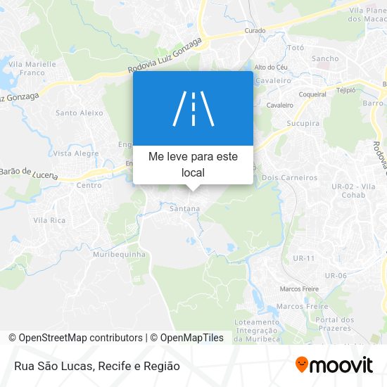 Rua São Lucas mapa