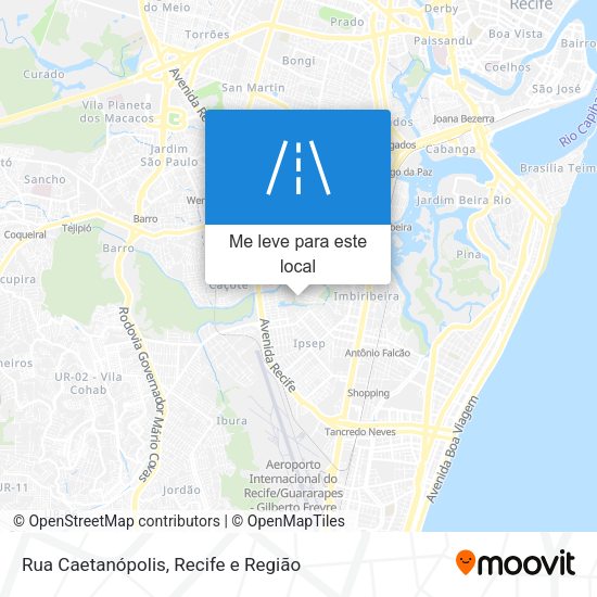 Rua Caetanópolis mapa