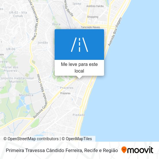 Primeira Travessa Cândido Ferreira mapa