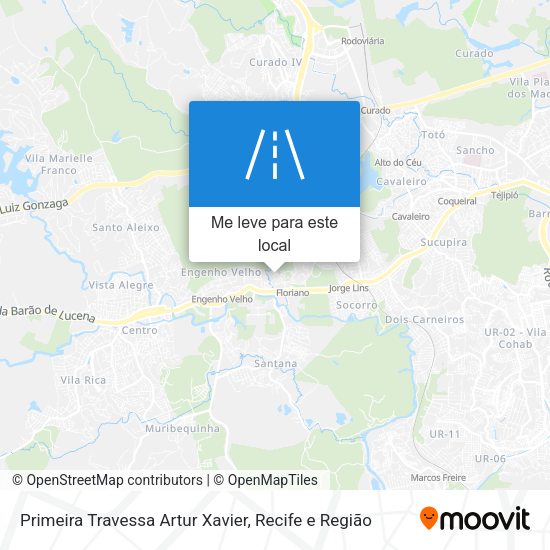 Primeira Travessa Artur Xavier mapa