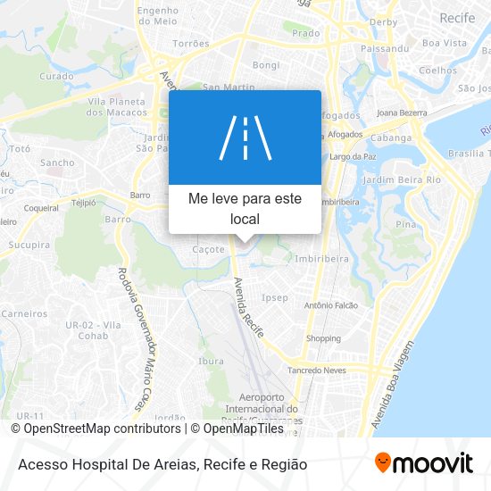 Acesso Hospital De Areias mapa