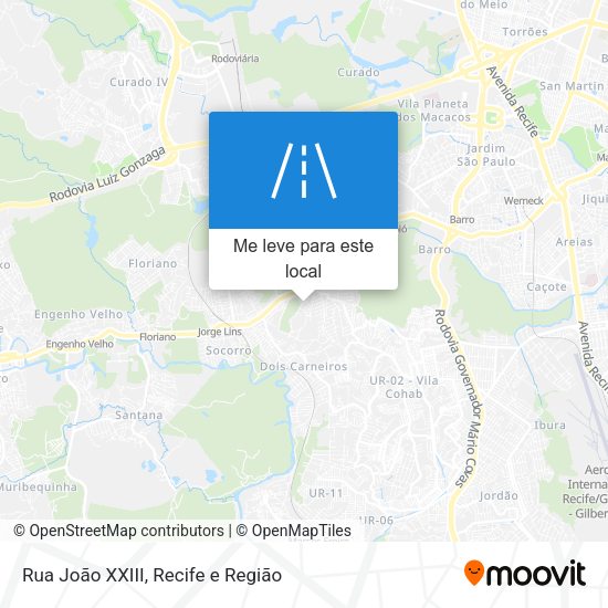 Rua João XXIII mapa
