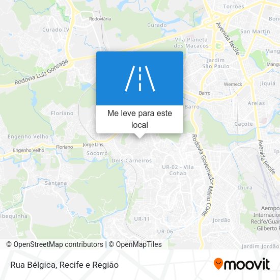 Rua Bélgica mapa