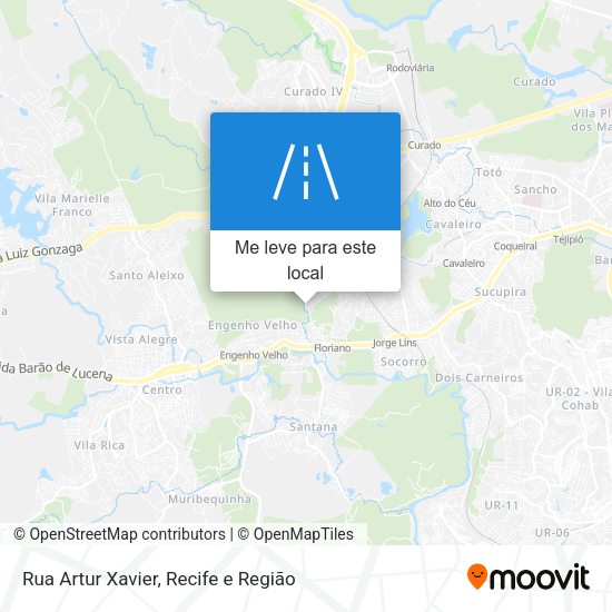 Rua Artur Xavier mapa