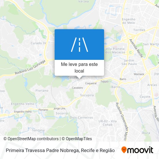 Primeira Travessa Padre Nobrega mapa