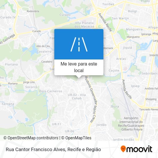 Rua Cantor Francisco Alves mapa