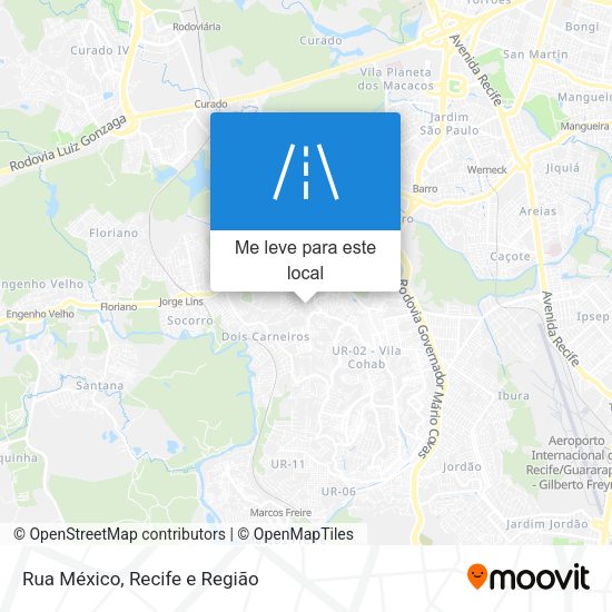 Rua México mapa