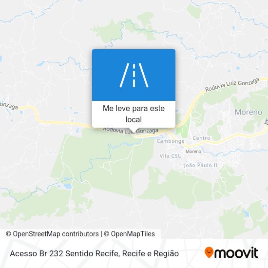 Acesso Br 232 Sentido Recife mapa