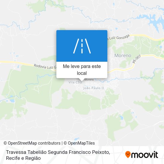 Travessa Tabelião Segunda Francisco Peixoto mapa