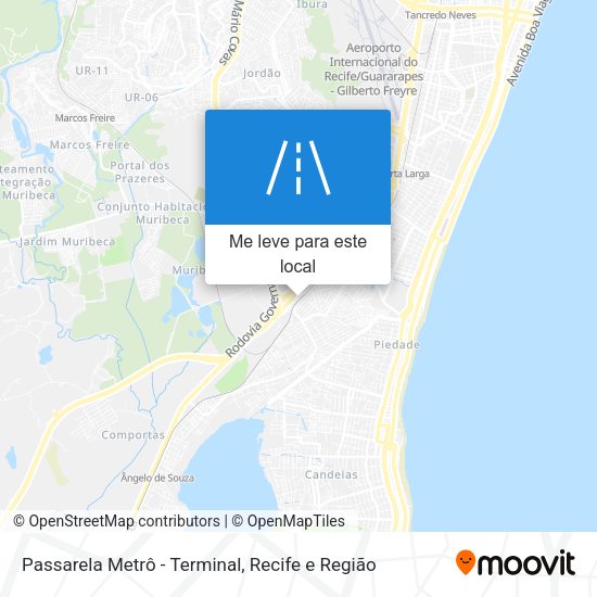 Passarela Metrô - Terminal mapa