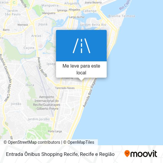 Entrada Ônibus Shopping Recife mapa