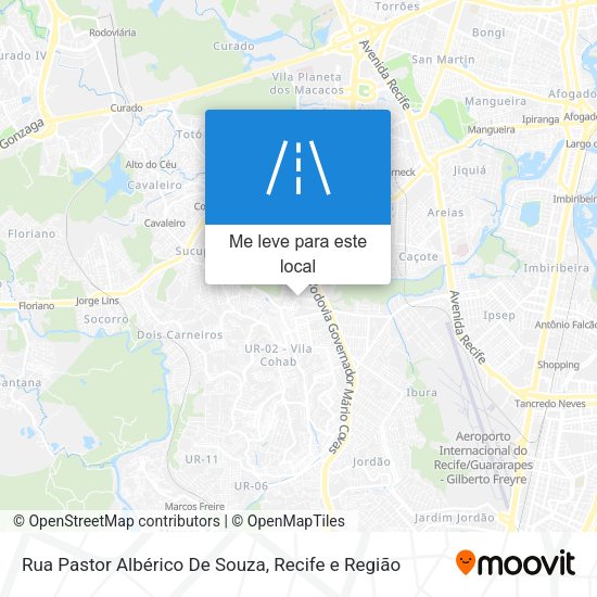 Rua Pastor Albérico De Souza mapa